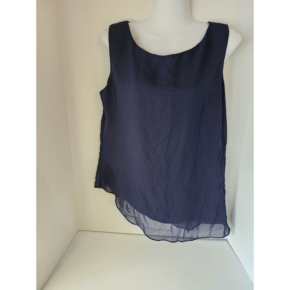 Size 12 Blue Zip Up The Side Tank Blouse